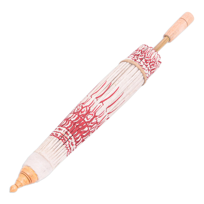 Sombrilla de bambú y papel pintado a mano - Sombrilla de bambú y papel pintado a mano