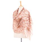 Hand-painted silk shawl, 'Firework Festival in Brown' - Hand-Painted Thai Silk Shawl