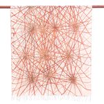 Hand-painted silk shawl, 'Firework Festival in Brown' - Hand-Painted Thai Silk Shawl