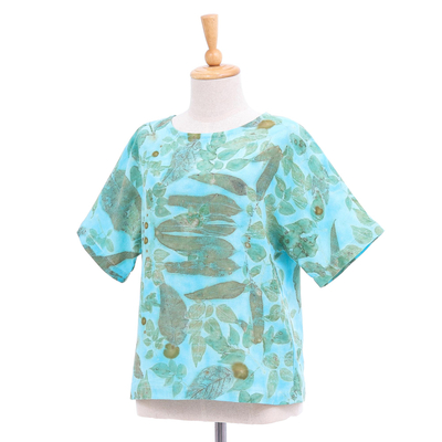 Umweltfreundliche Baumwollbluse - Bluse aus Baumwolle mit Thai-Ouke-Print