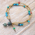 Multi-gemstone beaded bracelet, 'Natural You in Teal' - Hand Crafted Jasper and Serpentine Beaded Bracelet (image 2b) thumbail