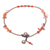 Carnelian beaded anklet, 'Night Walk in Orange' - Carnelian and Brass Bell Beaded Anklet (image 2d) thumbail