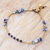 Lapis lazuli beaded anklet, 'Night Walk in Blue' - Lapis Lazuli and Brass Bell Beaded Anklet (image 2) thumbail