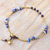 Lapis lazuli beaded anklet, 'Night Walk in Blue' - Lapis Lazuli and Brass Bell Beaded Anklet (image 2b) thumbail