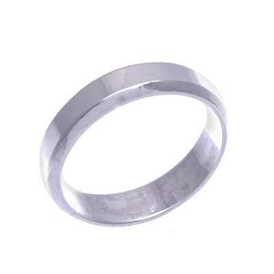 Men's sterling silver band ring, 'Smart Silver' - Men's Hand Crafted Sterling Silver Band Ring