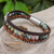 Leather and agate beaded bracelet, 'Natural Hue' - Unisex Agate and Leather Beaded Bracelet