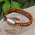 Leather and tiger's eye beaded bracelet, 'Rich Earth in Brown' - Thai Leather and Tiger's Eye Beaded Bracelet