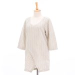 Cotton tunic, 'Noble Stripe in Green' - All Cotton Tunic from Thailand