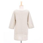 Cotton tunic, 'Noble Stripe in Green' - All Cotton Tunic from Thailand