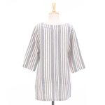 Cotton tunic, 'Noble Lines in Blue' - Artisan Crafted Cotton Tunic