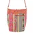 Leather-accented cotton blend sling bag, 'Joyful Journey in Red-Yellow' - Leather-Accented Patchwork Sling Bag from Thailand
