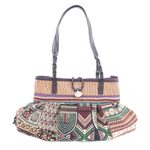 Cotton blend shoulder bag, 'Breathe Easy in Green' - Cotton Blend and Leather Trim Shoulder Bag