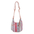Leather-accented cotton blend sling bag, 'Fabled Land in Red' - Cotton Blend Sling Bag with Geometric Motif (image 2a) thumbail