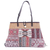 Cotton blend shoulder bag, 'Shopping Day in Red' - Cotton Blend Patchwork Shoulder Bag (image 2a) thumbail