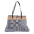Cotton blend shoulder bag, 'Shopping Day in Black' - Cotton Blend Geometric-Motif Shoulder Bag (image 2a) thumbail