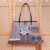 Cotton blend shoulder bag, 'Shopping Day in Yellow' - Cotton Blend and Leather Shoulder Bag
