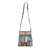 Leather-accented cotton blend sling bag, 'Intermission in Green' - Thai Cotton Patchwork Sling Bag with Leather Strap