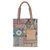 Cotton blend tote bag, 'Happy Day in Green' - Cotton Blend and Leather Accented Tote Bag