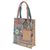 Cotton blend tote bag, 'Happy Day in Green' - Cotton Blend and Leather Accented Tote Bag