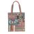 Cotton blend tote bag, 'Happy Day in Green' - Cotton Blend and Leather Accented Tote Bag