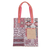 Cotton blend tote bag, 'Happy Day in Red' - Cotton Blend Patchwork Tote Bag