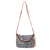 Leather accented cotton blend sling bag, 'Casual Lanna in Black' - Leather Accented Cotton Blend Sling Bag (image 2a) thumbail