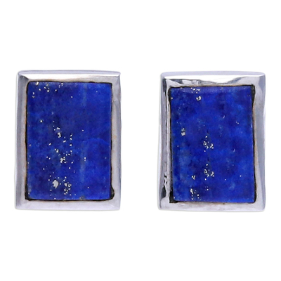 Aretes de lapislázuli - Pendientes hechos a mano de lapislázuli y plata de ley