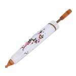 Hand-painted cotton and bamboo parasol, 'Blossom Season' - Hand-Painted Cotton Tree-Motif Parasol