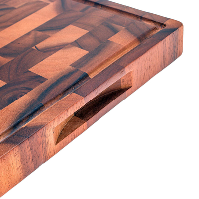 Tabla de cortar de madera - Tabla de cortar de madera de árbol de lluvia tallada a mano