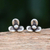 Silver stud earrings, 'Petite Garden' - Karen Silver Floral-Motif Stud Earrings thumbail