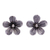 Silver button earrings, 'Striped Garden' - Karen Silver Floral-Motif Button Earrings thumbail