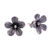 Silver button earrings, 'Striped Garden' - Karen Silver Floral-Motif Button Earrings (image 2c) thumbail