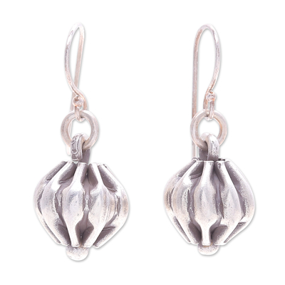 Silver dangle earrings, 'Royal Ball' - Hand Crafted Karen Silver Dangle Earrings