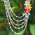Perlenkette mit mehreren Edelsteinen - Blumenhalskette mit Zuchtperlen und Aventurinperlen