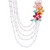 Collar con cuentas de piedras preciosas Múltiples - Collar floral con cuentas de aventurina y perlas cultivadas