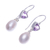 Cultured pearl and amethyst dangle earrings, 'Purple Sea' - Cultured Pearl and Amethyst Dangle Earrings (image 2c) thumbail
