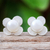 Cultured pearl button earrings, 'Pearl Oasis' - Cultured Pearl and Sterling Silver Floral-Motif Earrings (image 2) thumbail