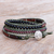 Multi-gemstone wrap bracelet, 'Cool Treasure' - Thai Jasper and Agate Beaded Wrap Bracelet (image 2b) thumbail