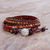 Jasper and carnelian wrap bracelet, 'Summer Treasure' - Jasper and Carnelian Leather Wrap Bracelet (image 2) thumbail