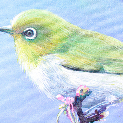 'Enamórate' - Pintura acrílica de pájaros sobre lienzo