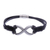 Leder-Anhänger-Armband, 'Cool Infinity in Black' - Schwarzes Leder-Unisex-Anhänger-Armband