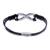 Leather pendant bracelet, 'Cool Infinity in Black' - Black Leather Unisex Pendant Bracelet