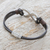 Leather pendant bracelet, 'Cool Infinity in Brown' - Brown Leather Unisex Pendant Bracelet (image 2b) thumbail