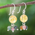 Quartz and tourmaline dangle earrings, 'Howling Moon' - Thai Quartz and Tourmaline Dangle Earrings (image 2) thumbail