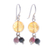 Quartz and tourmaline dangle earrings, 'Howling Moon' - Thai Quartz and Tourmaline Dangle Earrings thumbail