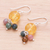 Quartz and tourmaline dangle earrings, 'Howling Moon' - Thai Quartz and Tourmaline Dangle Earrings (image 2b) thumbail