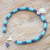 Quartz charm bracelet, 'Silver Sand Dollar' - Blue Quartz and and Karen Silver Charm Bracelet (image 2b) thumbail