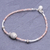 Sunstone pendant bracelet, 'Singing Waters in Pink' - Sunstone and Karen Silver Pendant Bracelet (image 2) thumbail
