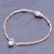 Sunstone pendant bracelet, 'Singing Waters in Pink' - Sunstone and Karen Silver Pendant Bracelet (image 2b) thumbail