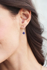 Lapis lazuli dangle earrings, 'Dewy Blue' - Lapis Lazuli and Sterling Silver Dangle Earrings